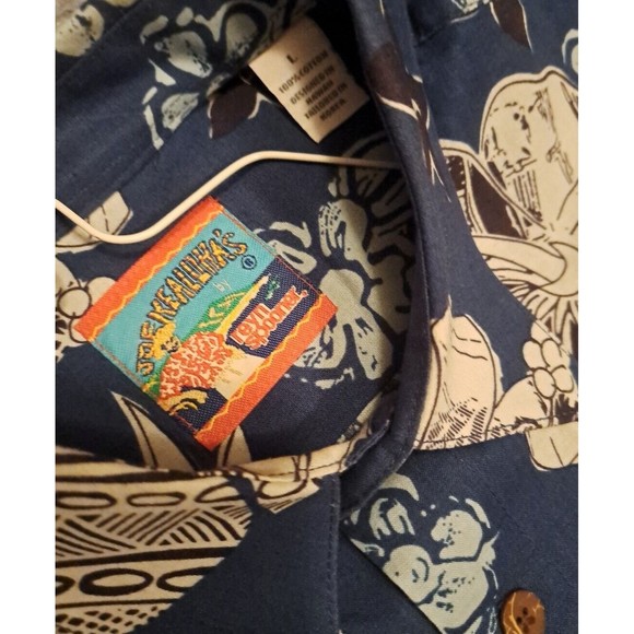 Joe Kealoha Reyn Spooner Men's Hawaiian Shirt Blue Floral - Picture 4 of 11